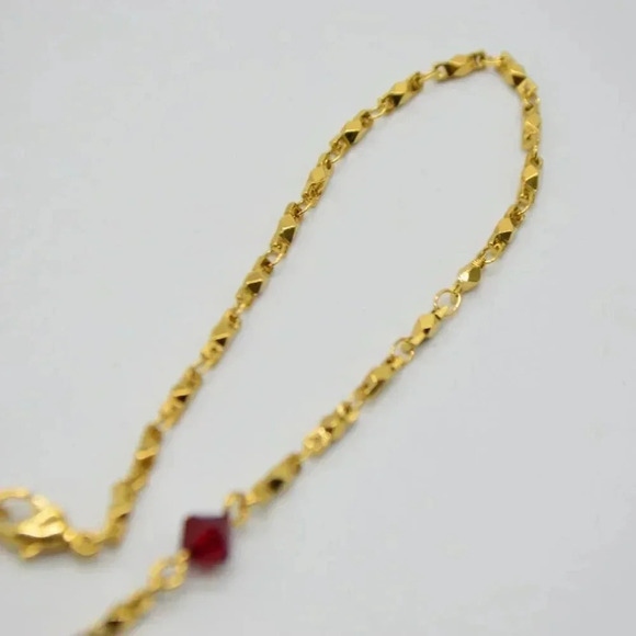 Red Crystal Avon Lariat Y Necklace - Picture 3 of 4